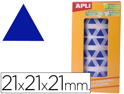 Gomets Apli triangulares 20mm. azul